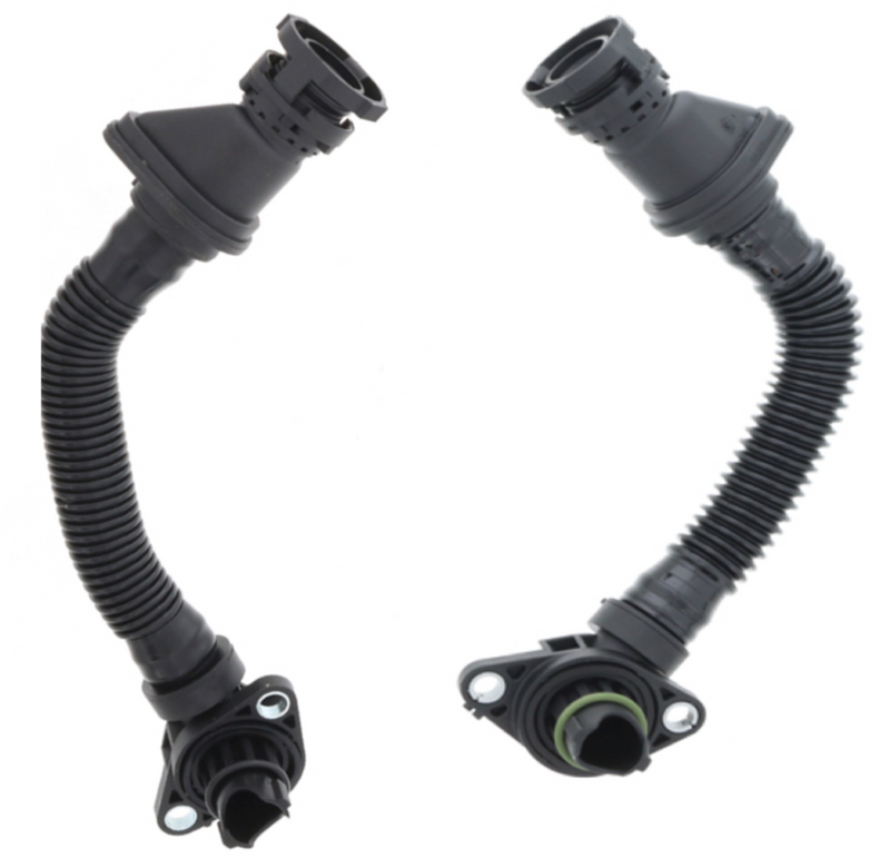 BMW F10 M5 Crankcase Vent Hose Set - Valve Cover to Air Channel 11157843150 & 11157843151 BMW