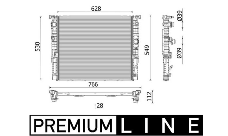 BMW G30 5-Series 530i & 540i Engine Cooling Radiator OEM 17118743663 or 17118476010 Engine Cooling Mahle