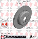 BMW G30 5-Series Rear Brake Rotor By Zimmermann 34216882245 or 34216882246 (2 Piece Design) Brake Parts Zimmermann