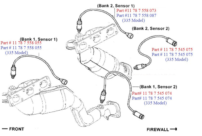 Cet O2 Sensor BMW E9X 3-Series Pre Cat O2 Sensor / Oxygen Sensor OEM