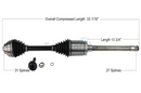 BMW F30 3-Series xDrive Front Passenger Side Axle Assembly By Surtrak 31607597694 Driveline & Axle TrakMotive