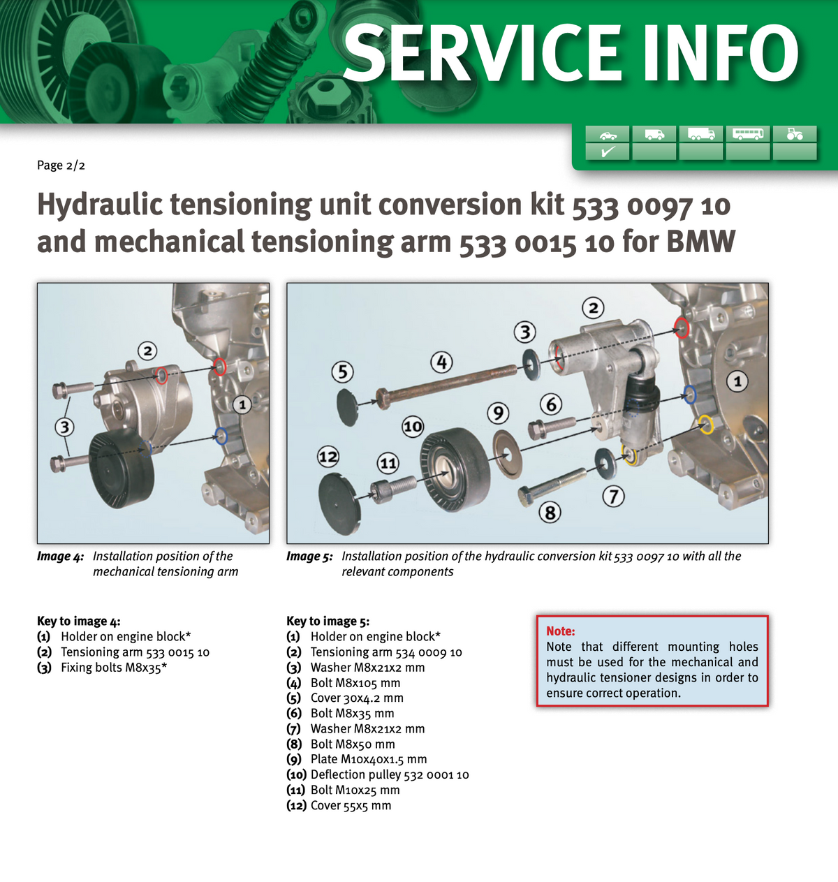 BMW X3 Hydraulic Tensioner Update Kit OEM 11287838797